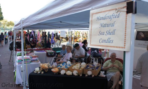 Celebration farmers market: Sea shell candles. Celebration farmers market: Sea shell candles.