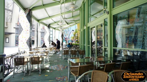 Wolfgang Puck Cafe at Downtown Disney's West Side: Outdoor seating for the quick-service "Express" side. Wolfgang Puck Cafe at Downtown Disney's West Side: Outdoor seating for the quick-service "Express" side.