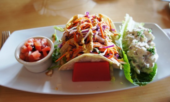 Blackened Fish Tacos at Mythos.