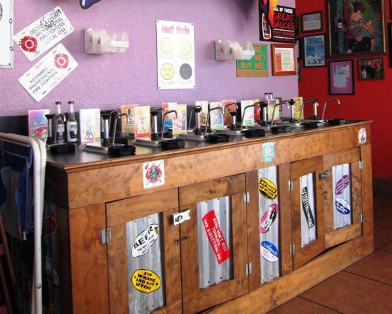 Tijuana Flats: Hot sauce bar. Tijuana Flats: Hot sauce bar.