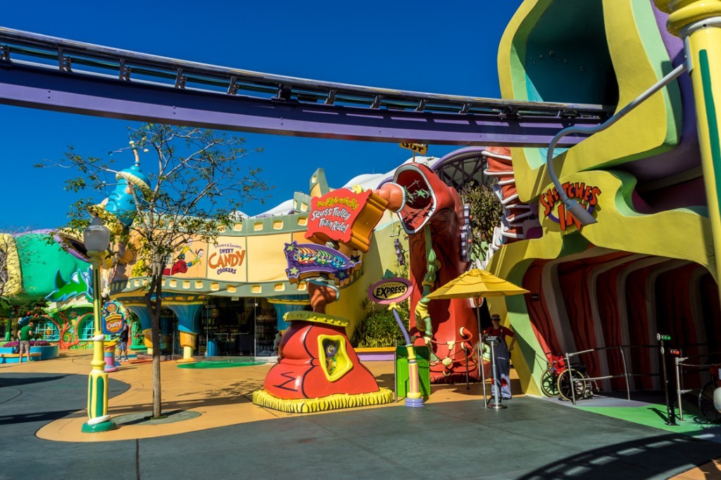 The High in the Sky Seuss Trolley at Islands of Adventure