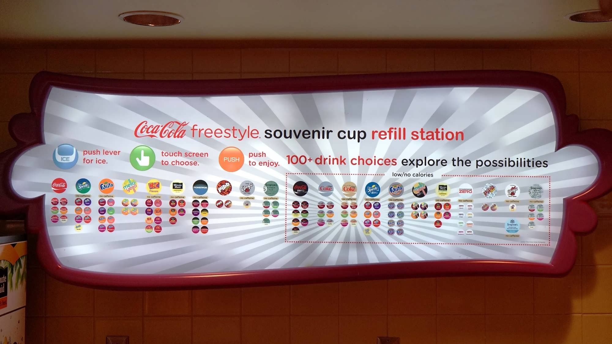 Refillable cups, popcorn buckets, and Coke Freestyle at Universal