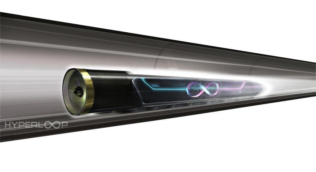 Hyperloop One train mock-up