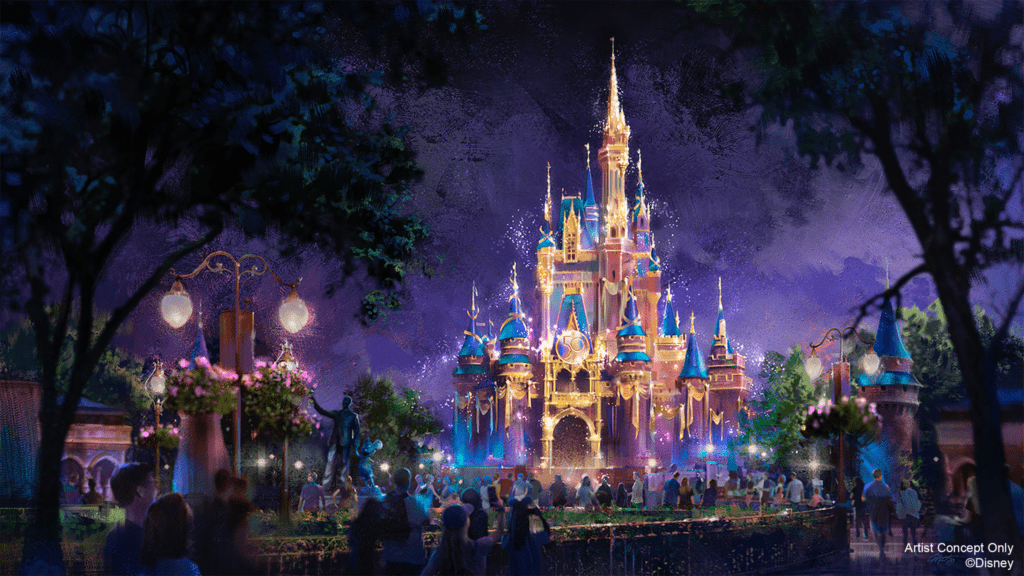 The Cinderella Castle makeover for Disney World's 50th anniversary celebration