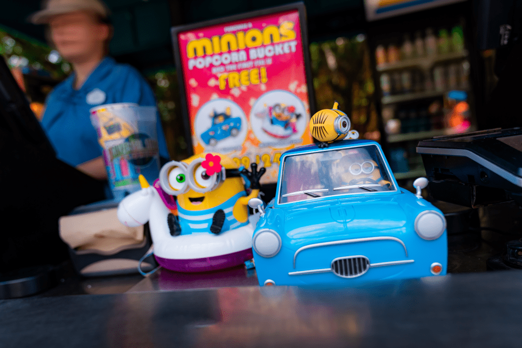 Souvenir Slushee Sipper, 'Yummy' Popcorn Bucket, and Themed